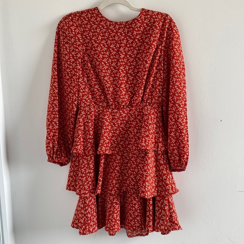 Pink Lily Red Floral Dress Size Small